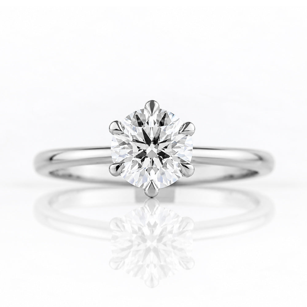 Emmy, a 6 Claw Brilliant cut Lab Diamond Ring - 1ct - Victoria's Jewellery