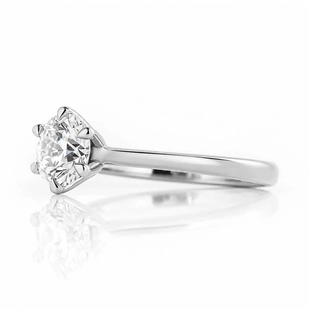 Emmy, a 6 Claw Brilliant cut Lab Diamond Ring - 1ct - Victoria's Jewellery