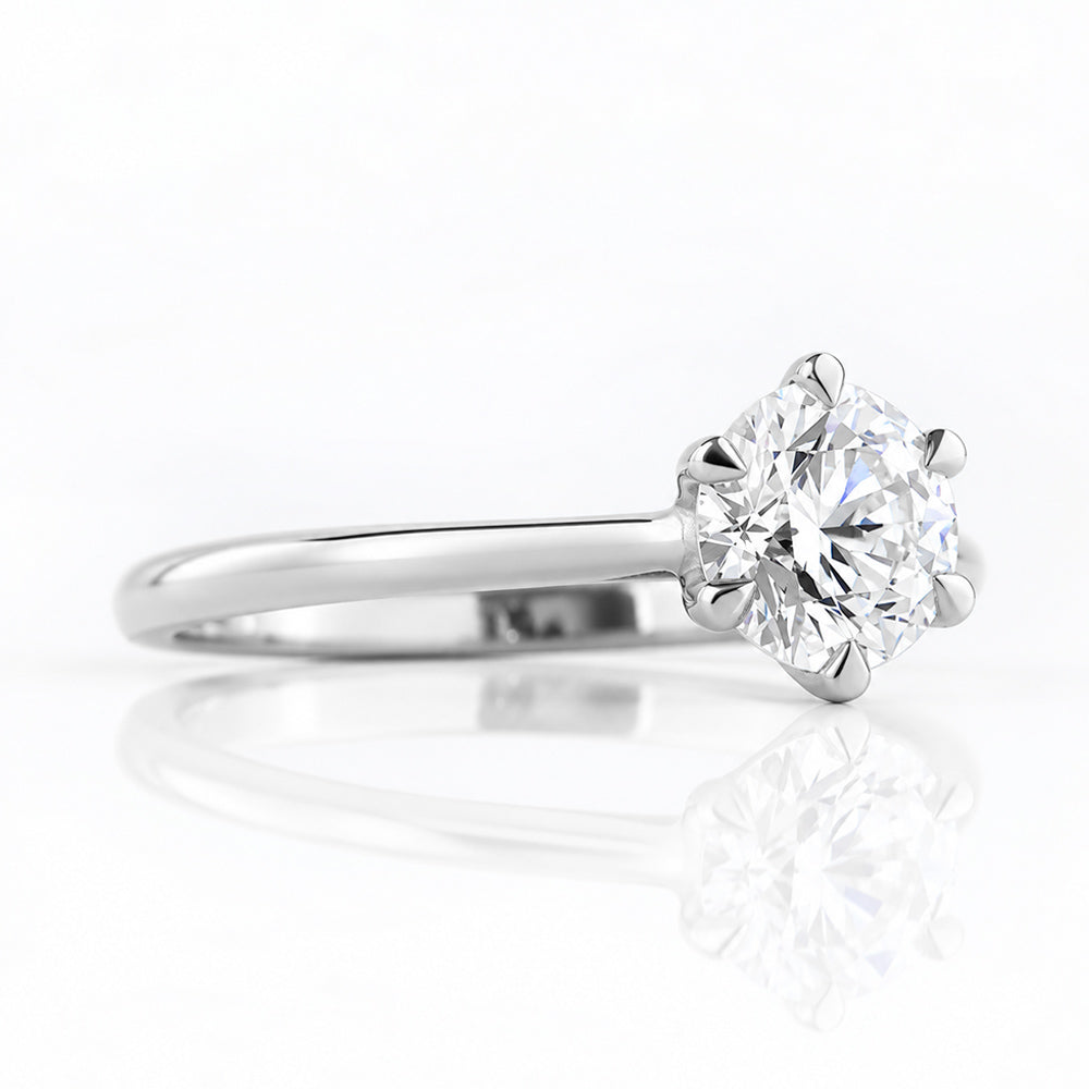 Emmy, a 6 Claw Brilliant cut Lab Diamond Ring - 1ct - Victoria's Jewellery