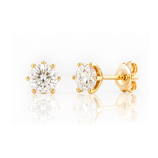 Tulip, Lab Diamond Stud Earrings - 5mm