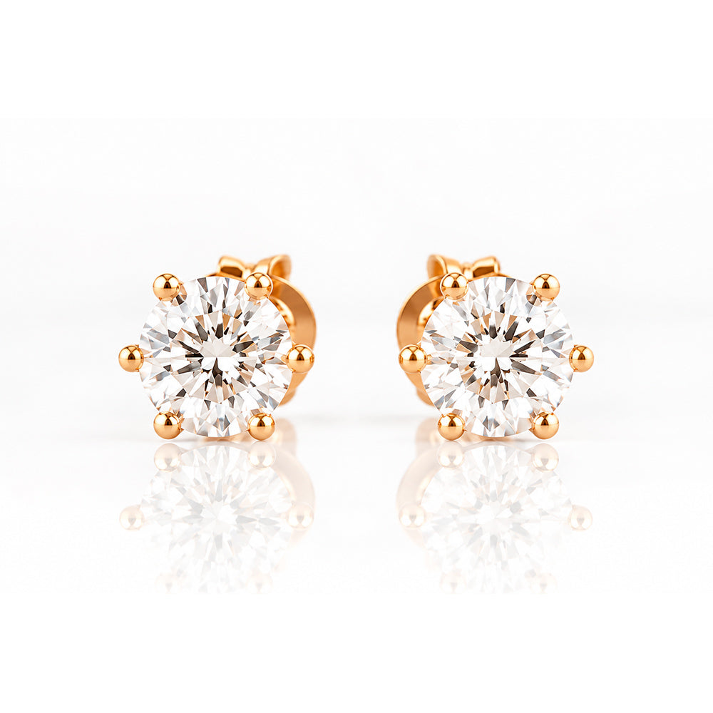 Tulip, Lab Diamond Stud Earrings - 5mm