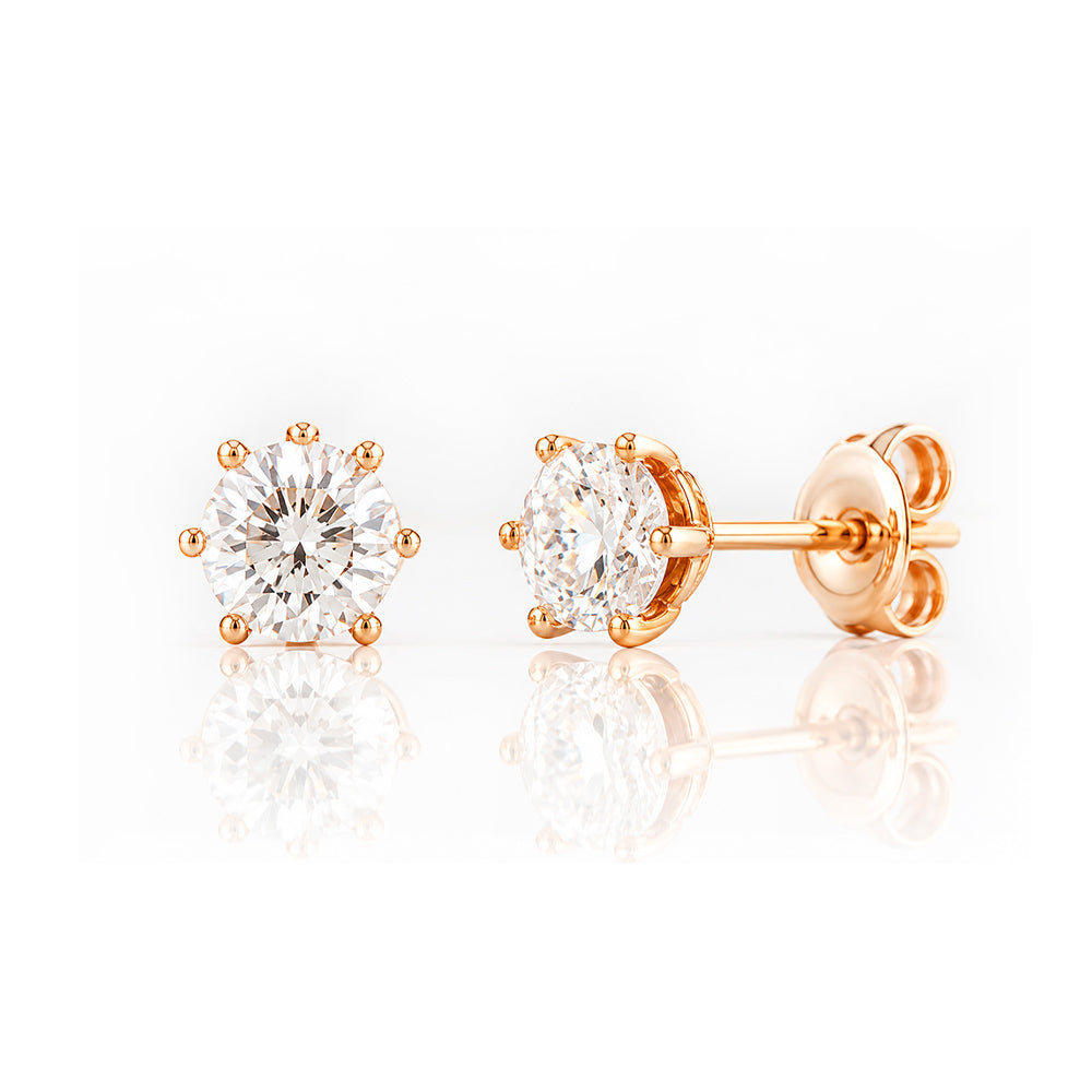 Tulip, Lab Diamond Stud Earrings - 5mm