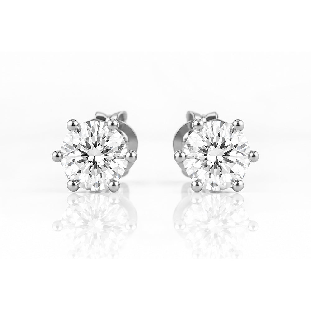 Tulip, Lab Diamond Stud Earrings - 5mm