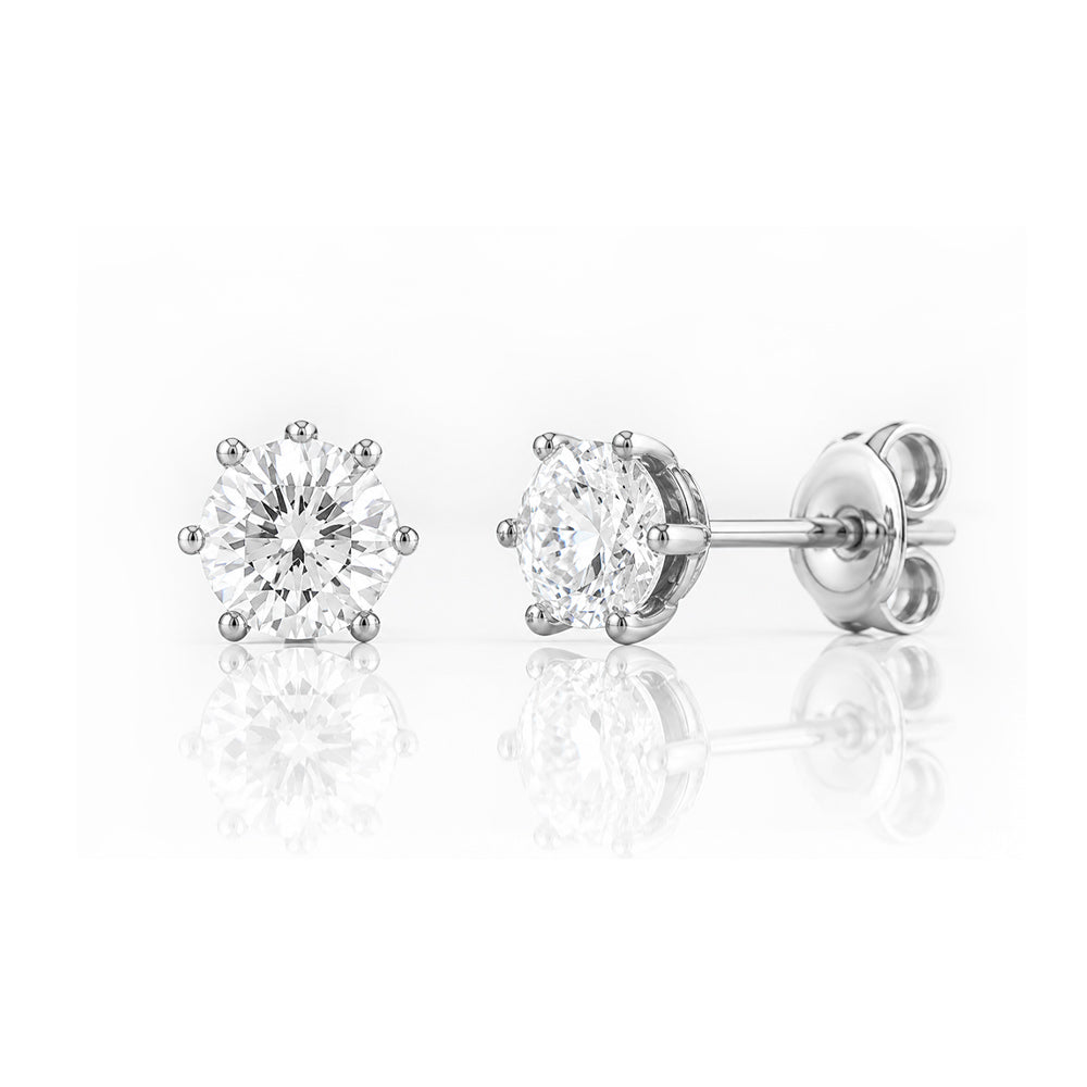 Tulip, Lab Diamond Stud Earrings - 5mm