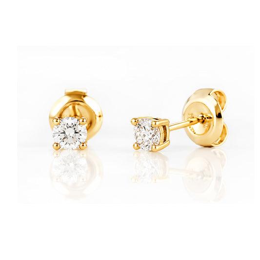 4mm Round Brilliant cut Diamond Stud Earrings - 0.50ct - Victoria's Jewellery