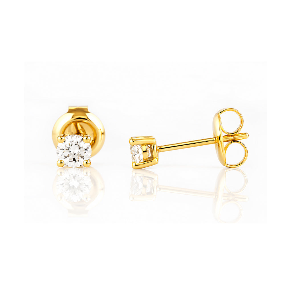 4mm Round Brilliant cut Diamond Stud Earrings - 0.50ct