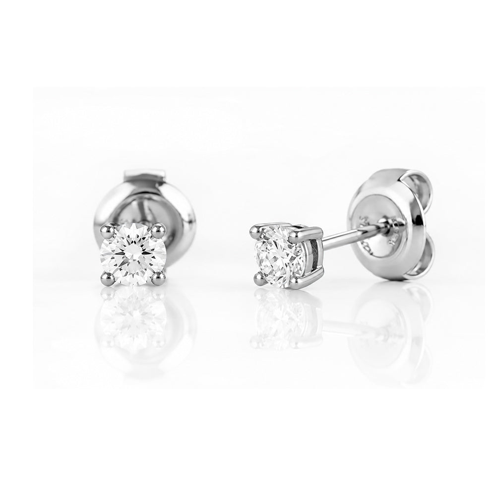 4mm Round Brilliant cut Diamond Stud Earrings - 0.50ct