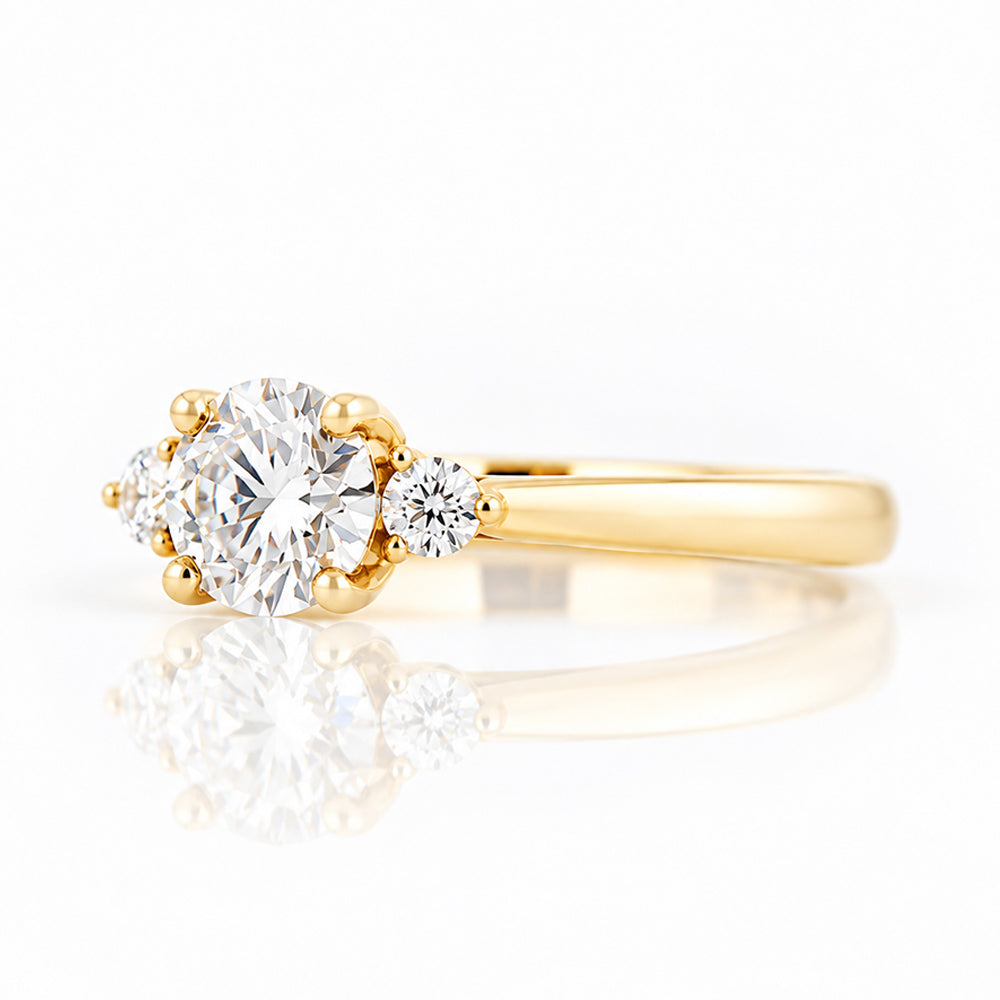 Lea, a Lab Diamond Trilogy Engagement Ring - Victoria's Jewellery