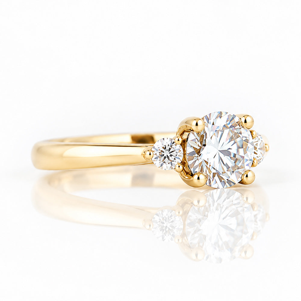 Lea, a Lab Diamond Trilogy Engagement Ring - Victoria's Jewellery