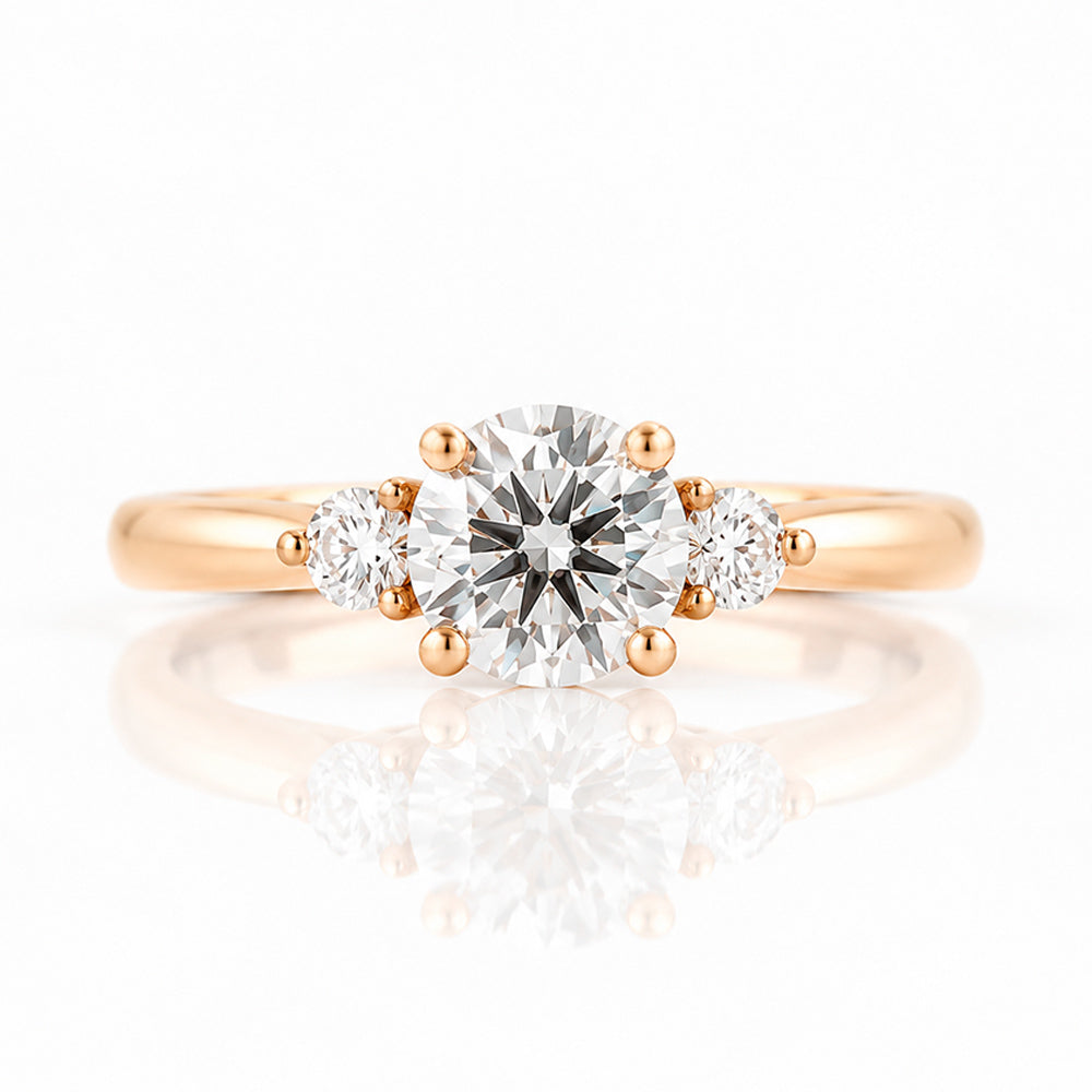 Lea, a Lab Diamond Trilogy Engagement Ring - Victoria's Jewellery