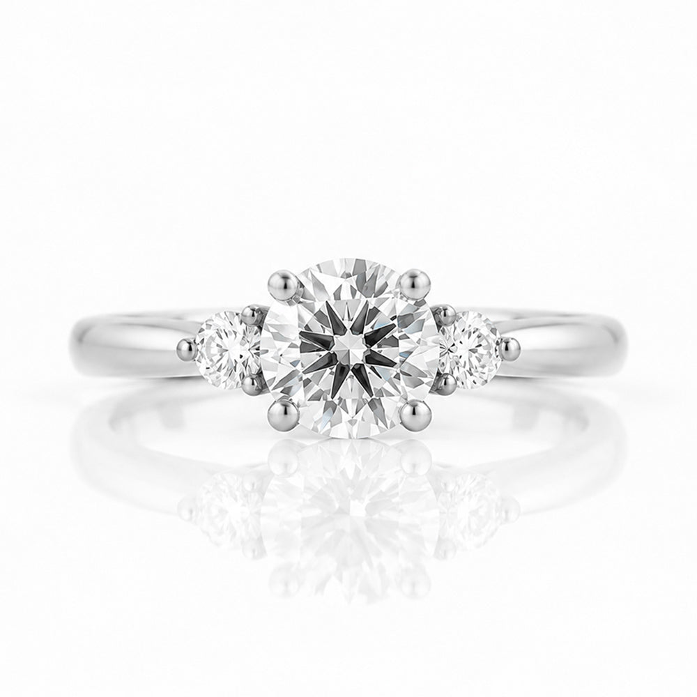 Lea, a Lab Diamond Trilogy Engagement Ring - Victoria's Jewellery