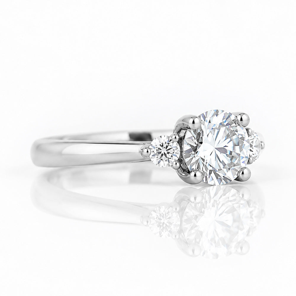 Lea, a Lab Diamond Trilogy Engagement Ring - Victoria's Jewellery