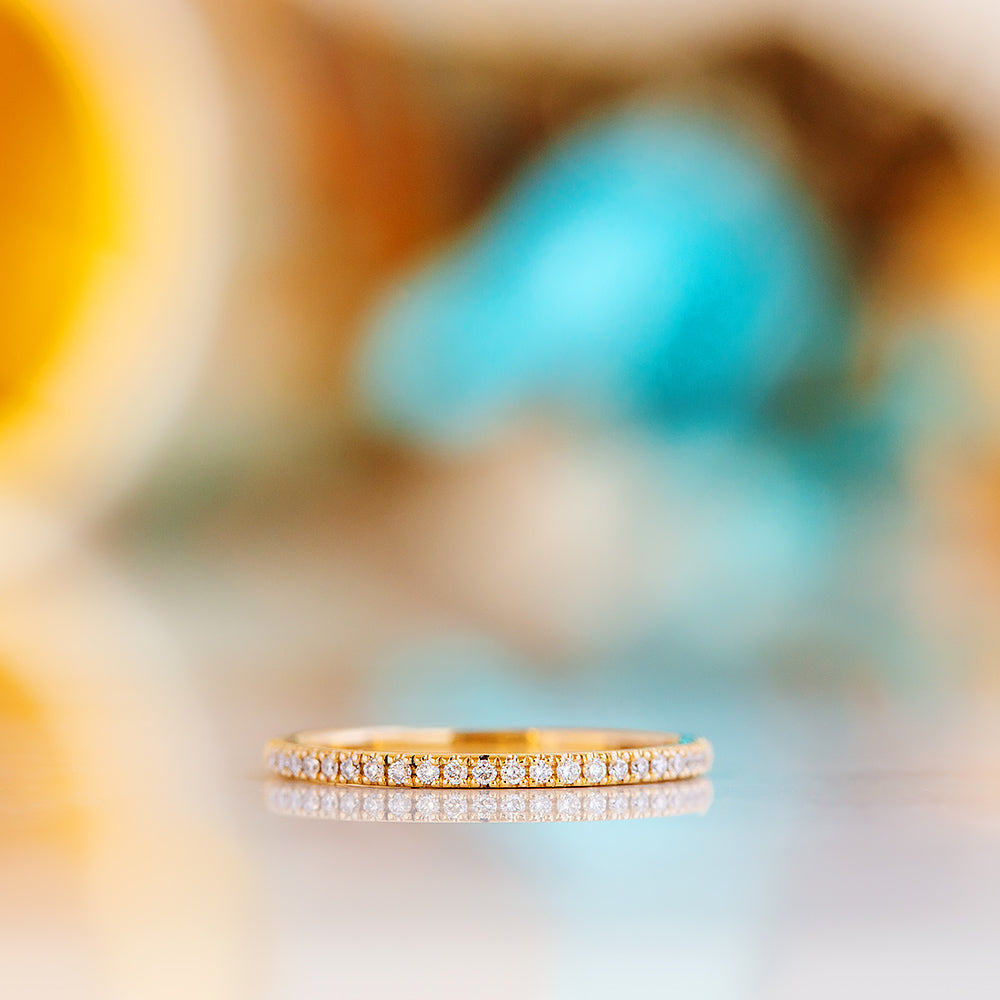 Emma, a Brilliant cut Lab Diamond Wedding Band - 1mm