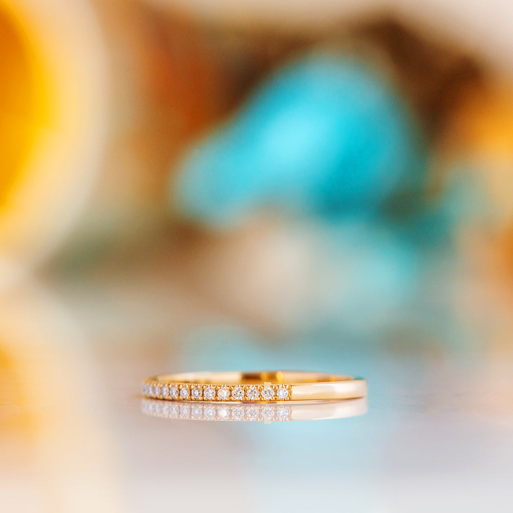 Emma, a Brilliant cut Lab Diamond Wedding Band - 1mm