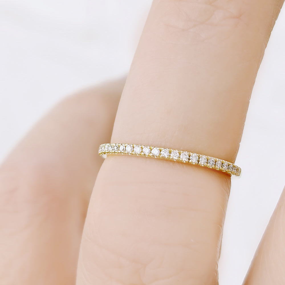 Emma, a Brilliant cut Lab Diamond Wedding Band - 1mm
