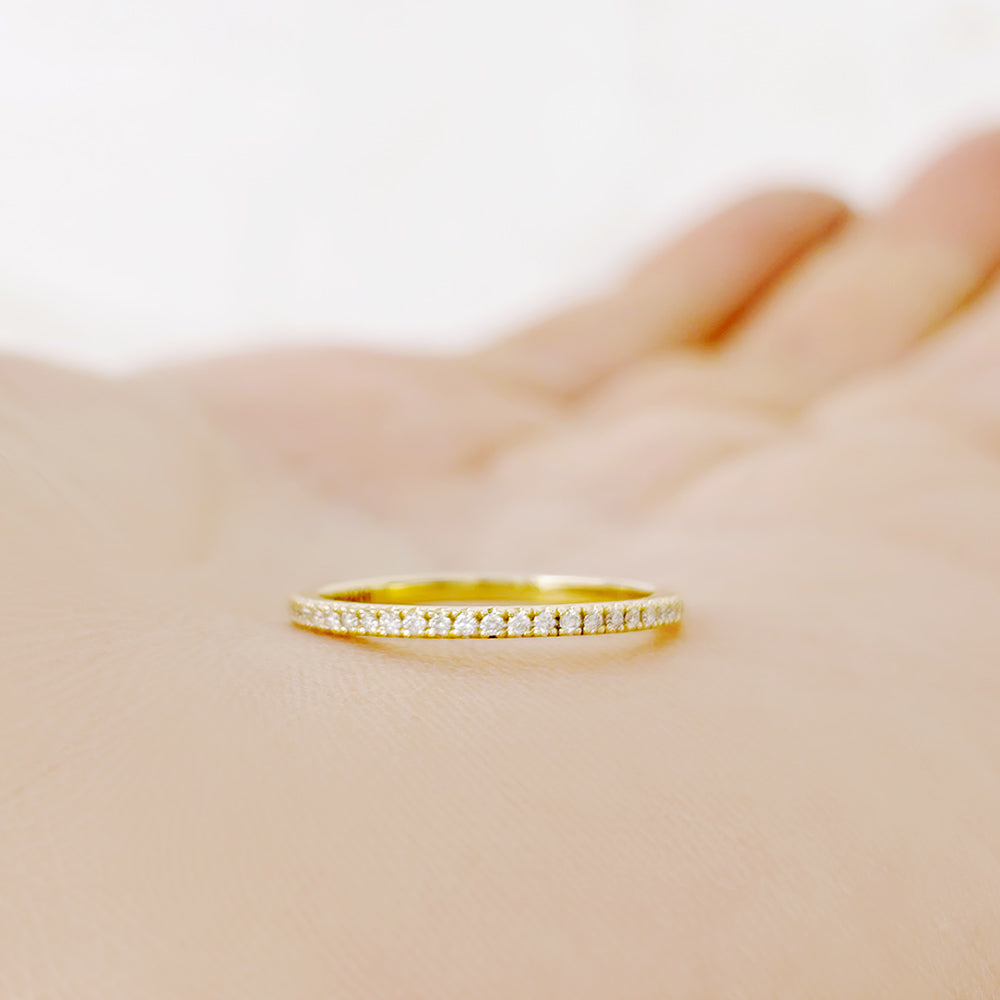 Emma, a Brilliant cut Lab Diamond Wedding Band - 1mm