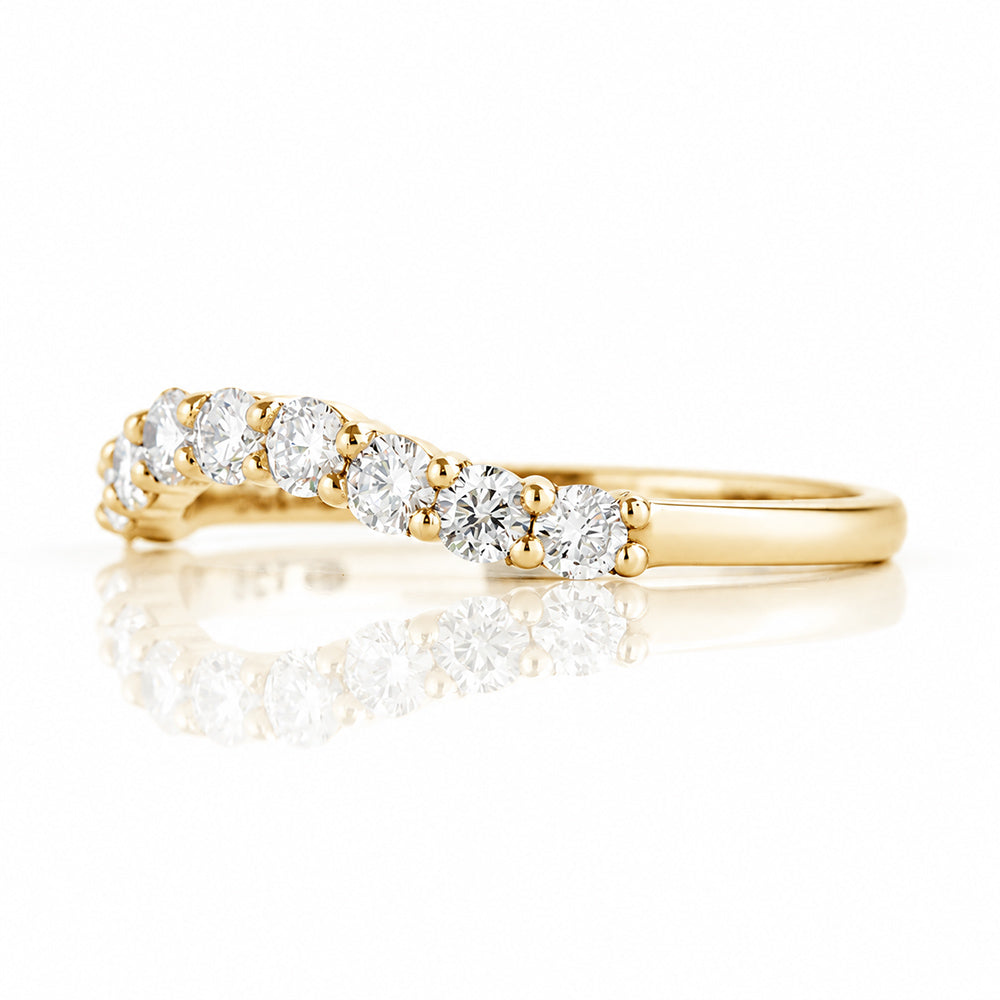Libby, a Curved Lab Diamond Wedding Band