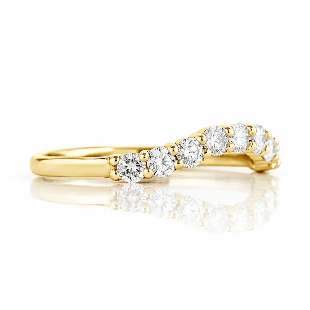 Libby, a Curved Lab Diamond Wedding Band
