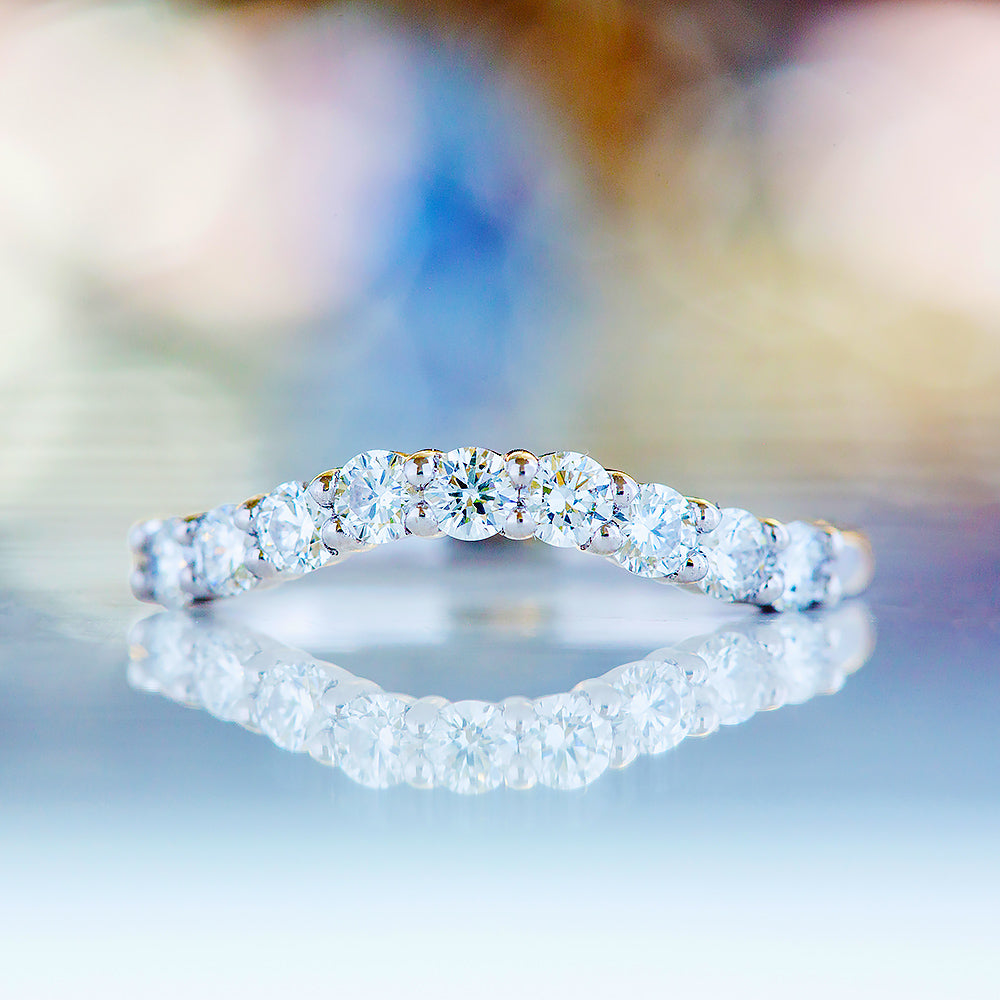 Libby, a Curved Lab Diamond Wedding Band