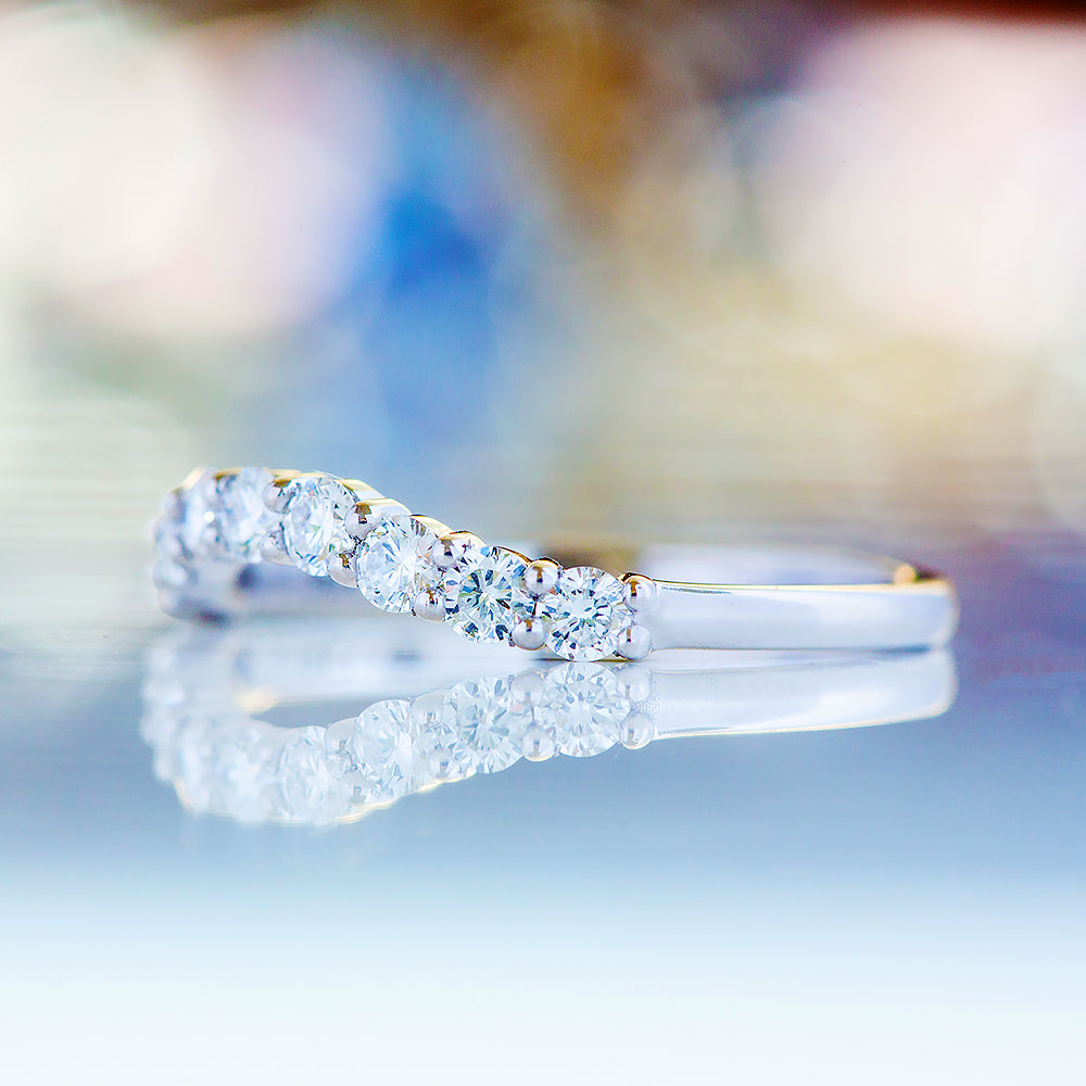 Libby, a Curved Lab Diamond Wedding Band