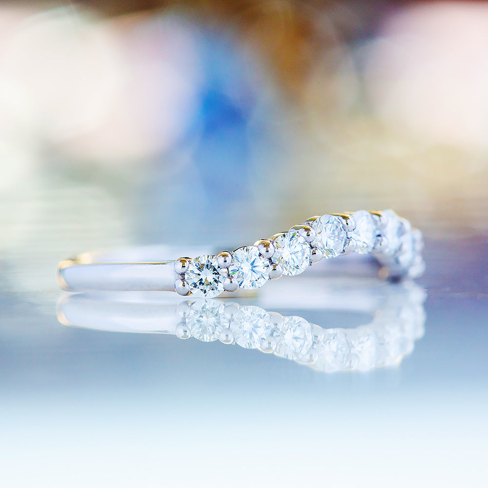Libby, a Curved Lab Diamond Wedding Band