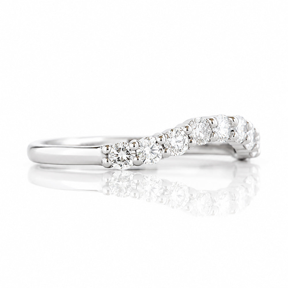 Libby, a Curved Lab Diamond Wedding Band