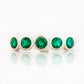 Violet, a Lab Emerald Bezel Set Half Eternity Ring