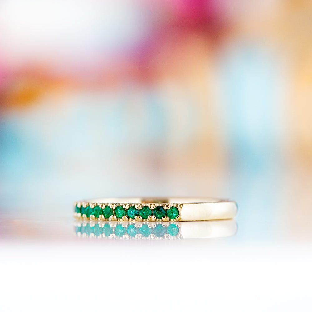 Emma, an Emerald Half Eternity Wedding Band - Victoria's Jewellery