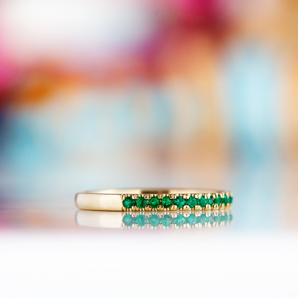 Emma, an Emerald Half Eternity Wedding Band - Victoria's Jewellery