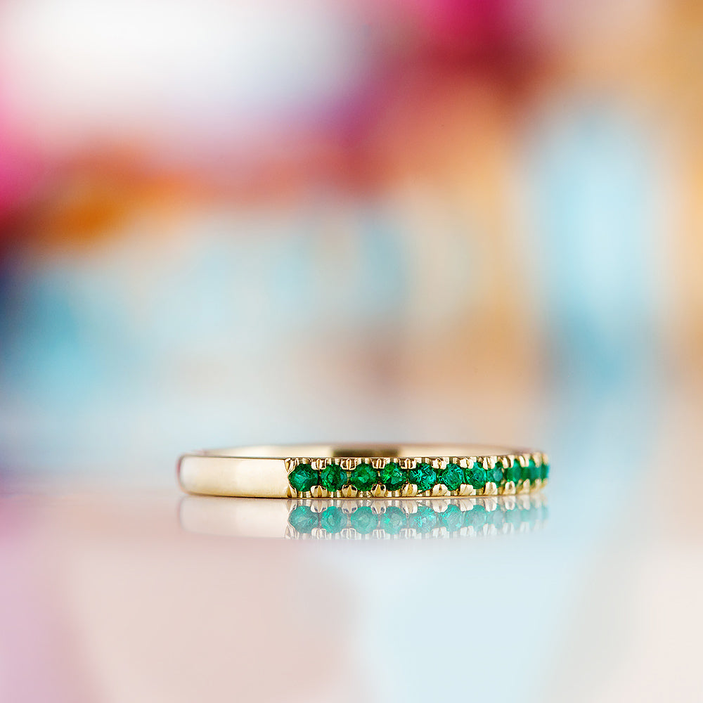 Emma, an Emerald Half Eternity Wedding Band - Victoria's Jewellery