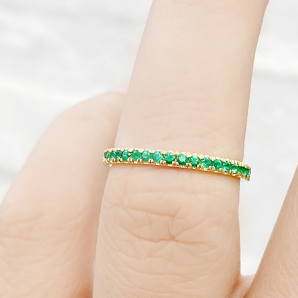 Emma, an Emerald Half Eternity Wedding Band - Victoria's Jewellery