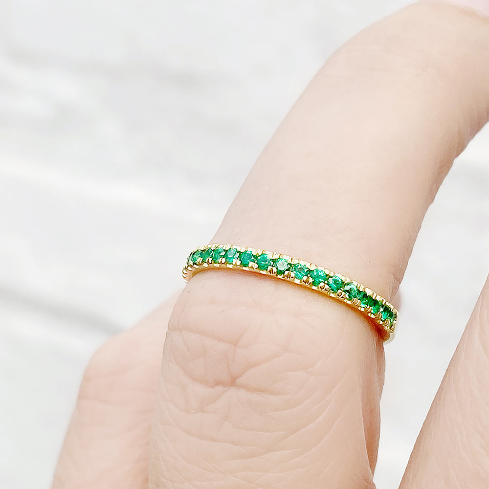 Emma, an Emerald Half Eternity Wedding Band - Victoria's Jewellery