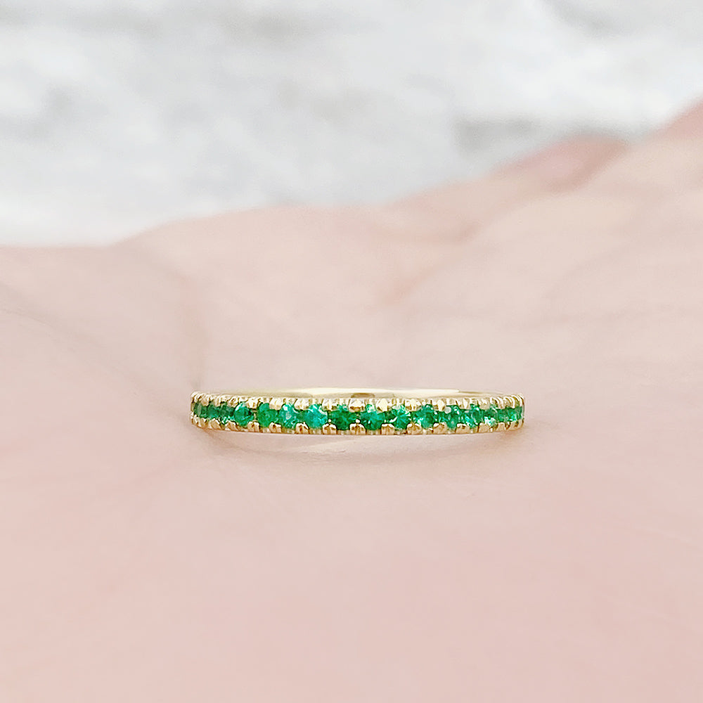 Emma, an Emerald Half Eternity Wedding Band - Victoria's Jewellery