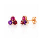 The Trilogy Amethyst, Rhodolite and Garnet Stud Earrings