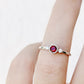 Milly, a Garnet and Lab Diamond Ring