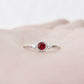 Milly, a Garnet and Lab Diamond Ring