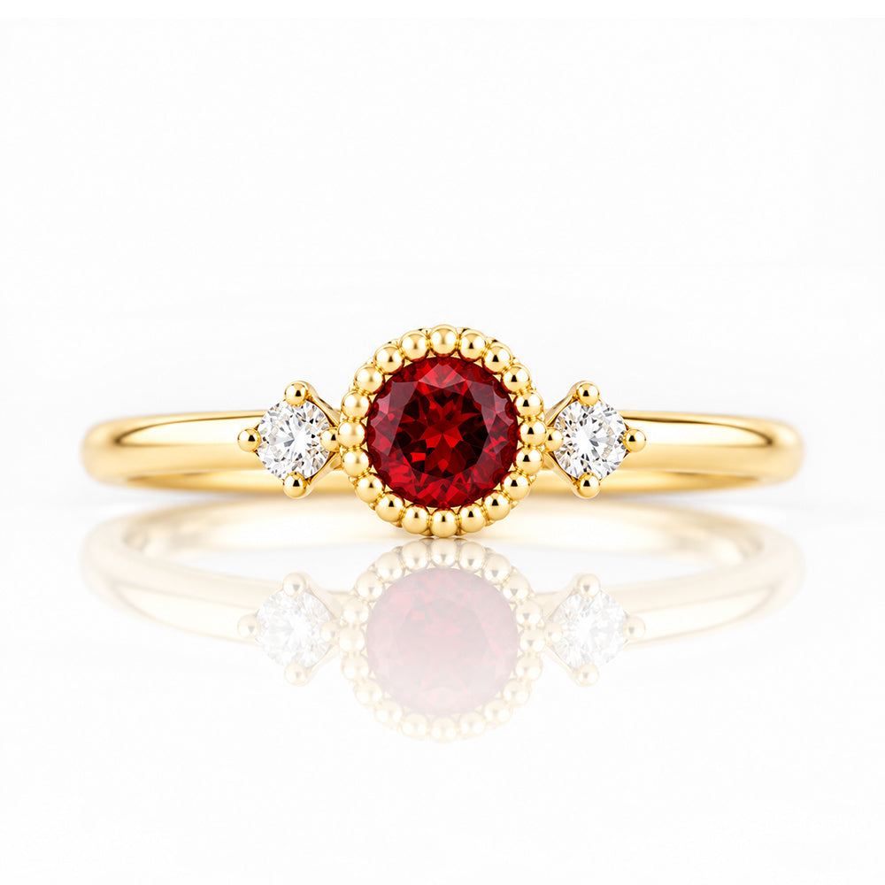 Milly, a Garnet and Lab Diamond Ring - Victoria's Jewellery