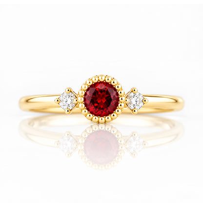 Milly, a Garnet and Lab Diamond Ring - Victoria's Jewellery