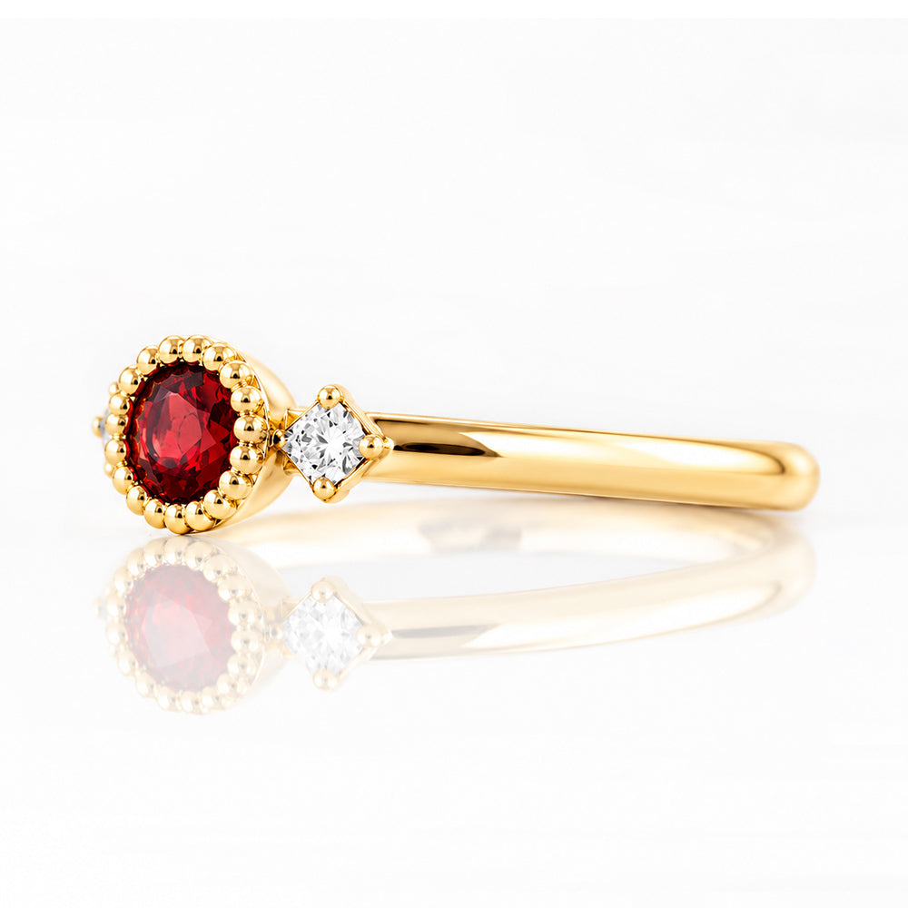 Milly, a Garnet and Lab Diamond Ring - Victoria's Jewellery