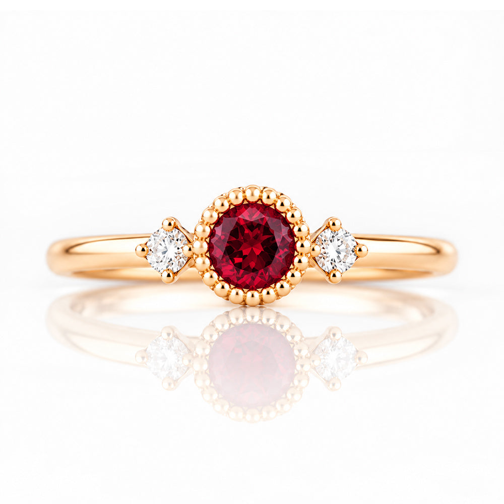 Milly, a Garnet and Lab Diamond Ring - Victoria's Jewellery