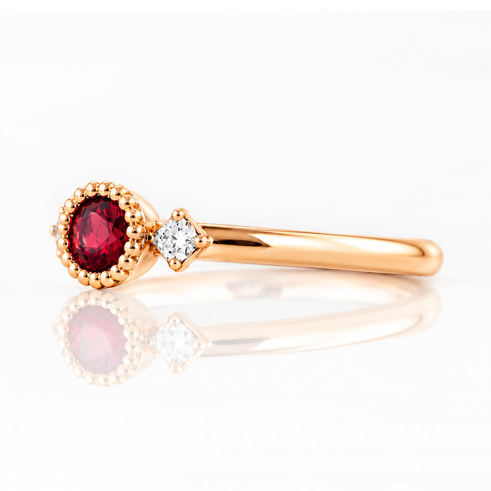 Milly, a Garnet and Lab Diamond Ring - Victoria's Jewellery