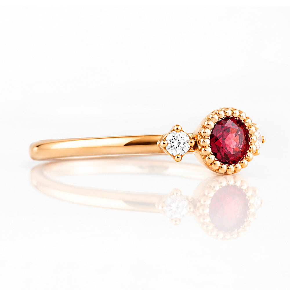 Milly, a Garnet and Lab Diamond Ring - Victoria's Jewellery
