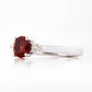 Lea, a Garnet and Lab Diamond Trilogy Ring