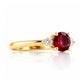 Lea, a Garnet and Lab Diamond Trilogy Ring - Victoria's Jewellery
