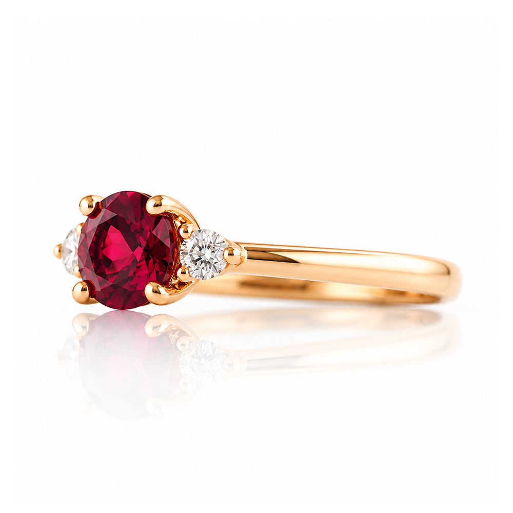 Lea, a Garnet and Lab Diamond Trilogy Ring - Victoria's Jewellery