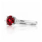 Lea, a Garnet and Lab Diamond Trilogy Ring - Victoria's Jewellery