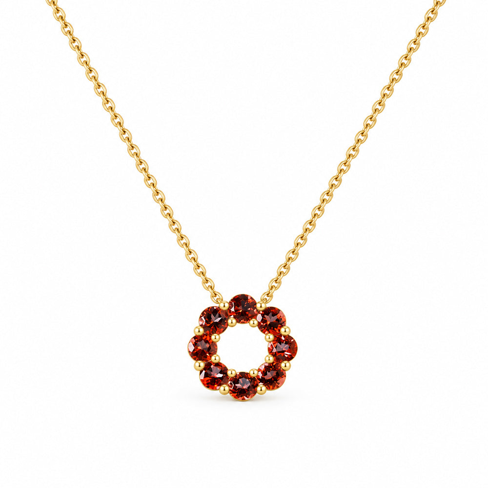 Circle of Life Necklace - Garnet - Victoria's Jewellery