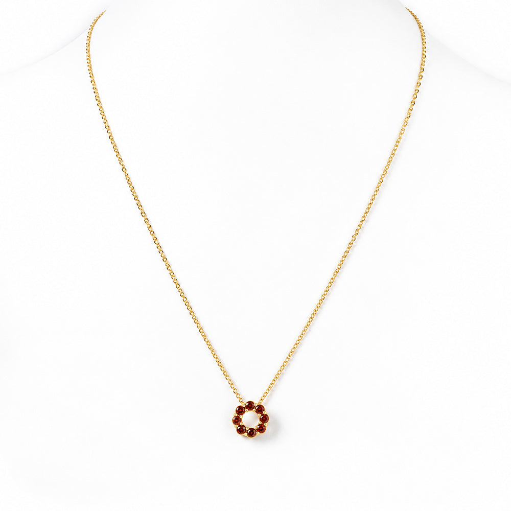 Circle of Life Necklace - Garnet - Victoria's Jewellery