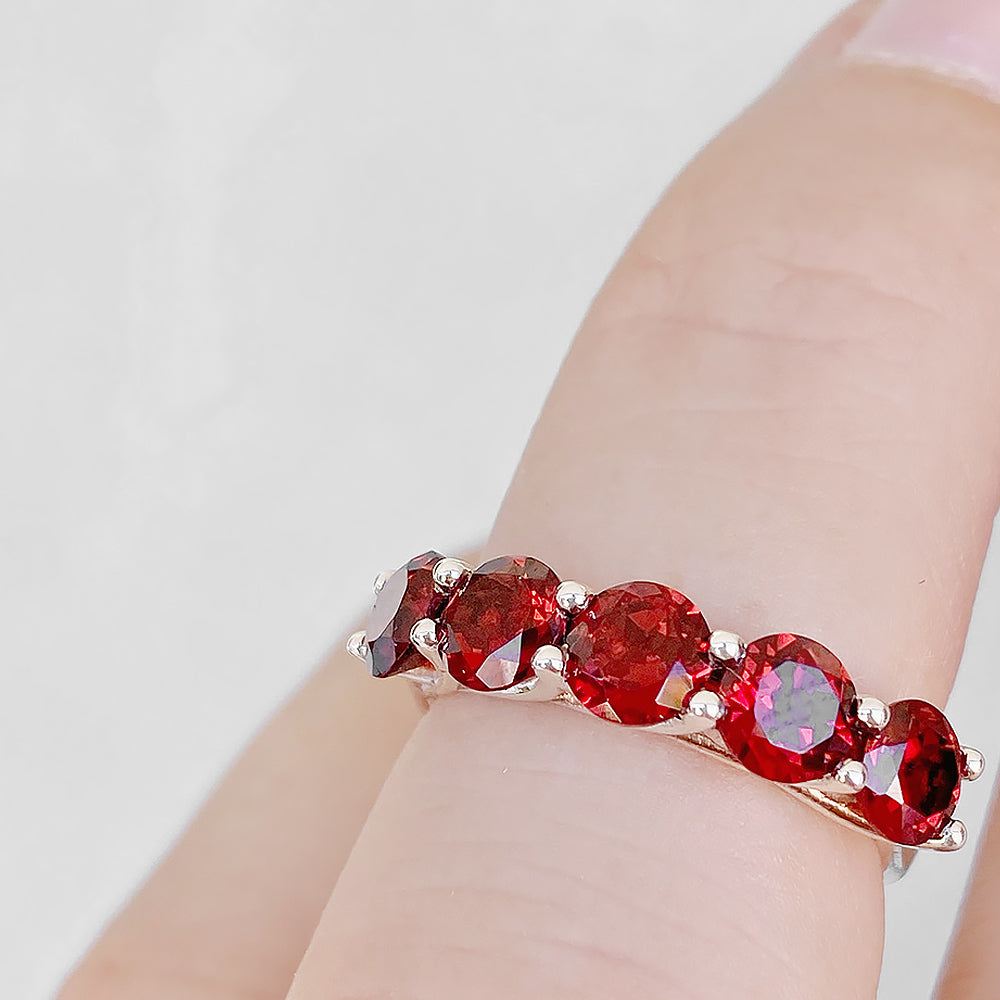 Amanda, a Garnet Trellis Ring - Victoria's Jewellery