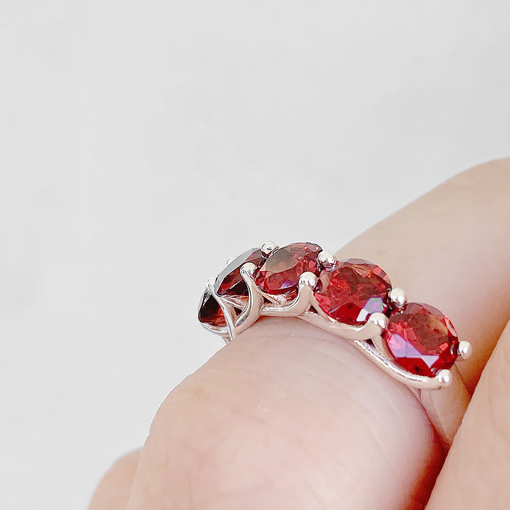Amanda, a Garnet Trellis Ring - Victoria's Jewellery